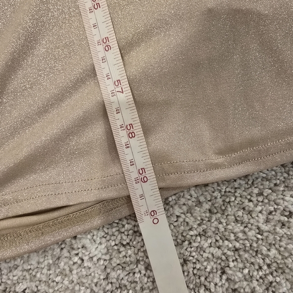 Tadashi Shoji Champagne Gold Maxi Dress Small - Picture 11 of 14